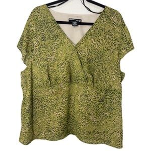 Norton McNaughton Olive Patterned Blouse